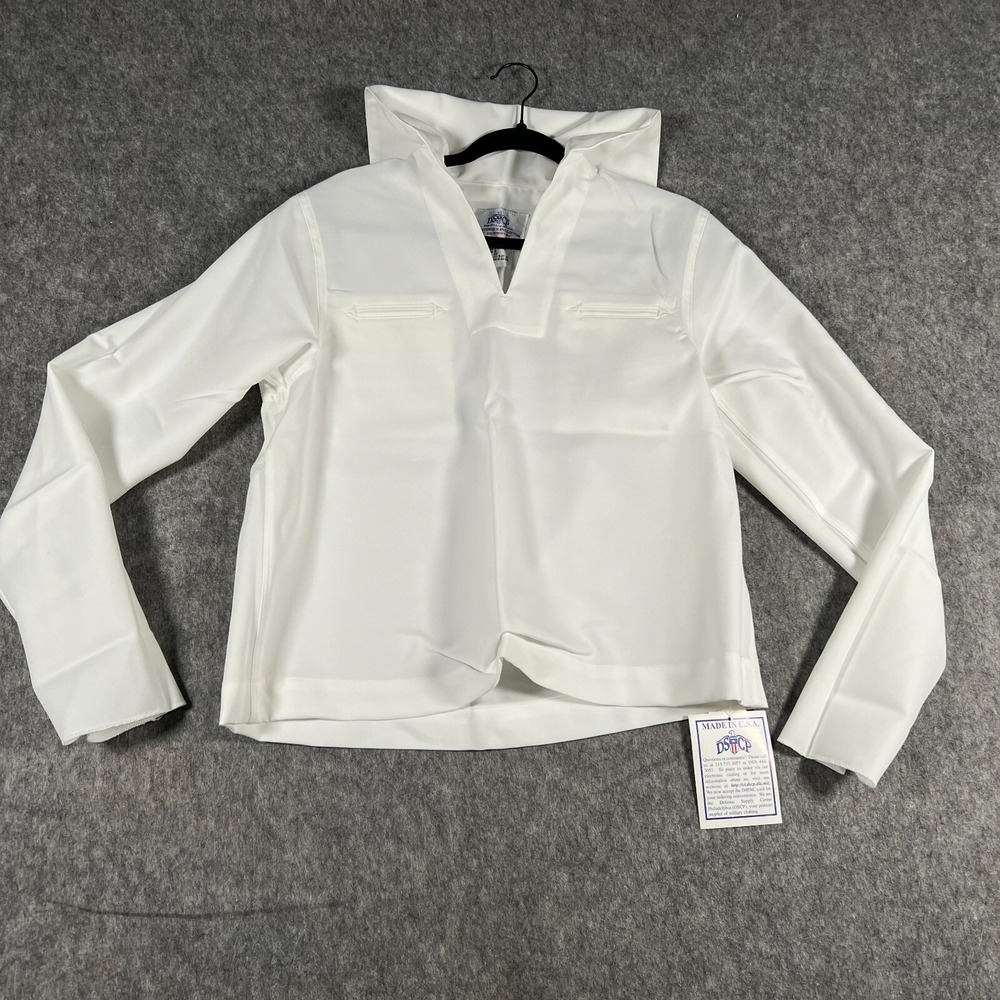DSCP Women's Jumper Shirt Size 14WR Poly White Top Quarterdeck Collection Casual
